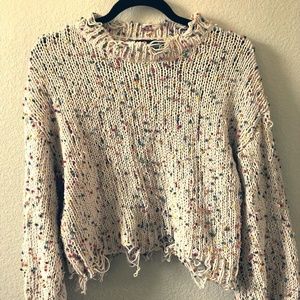 Confetti Distressed Chanille Sweater